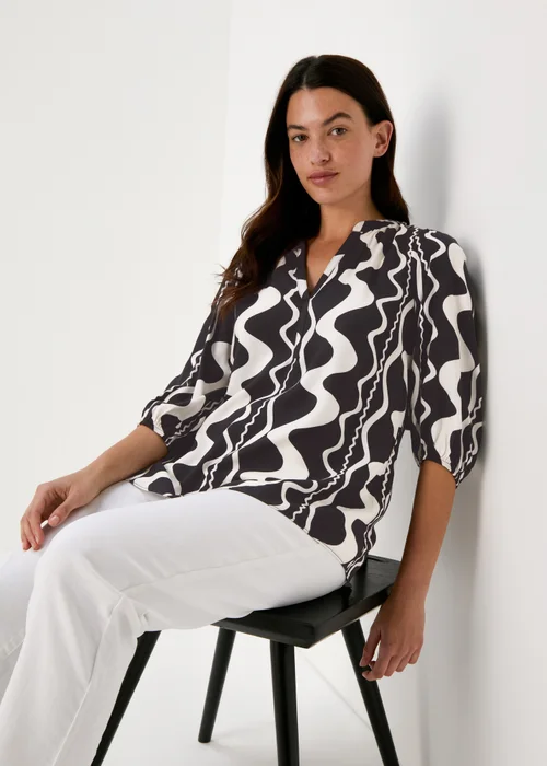 Black Swirl Viscose Popover - Size 8 Image 1