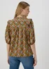 Orange Sheered Print Blouse - Size 8 Image 2