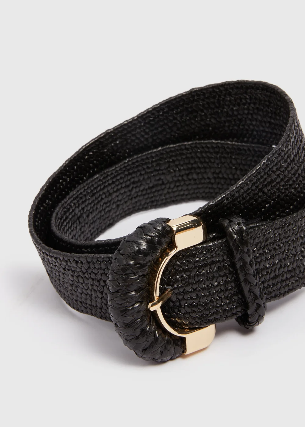 Black Straw Detail Belt - S Image 2