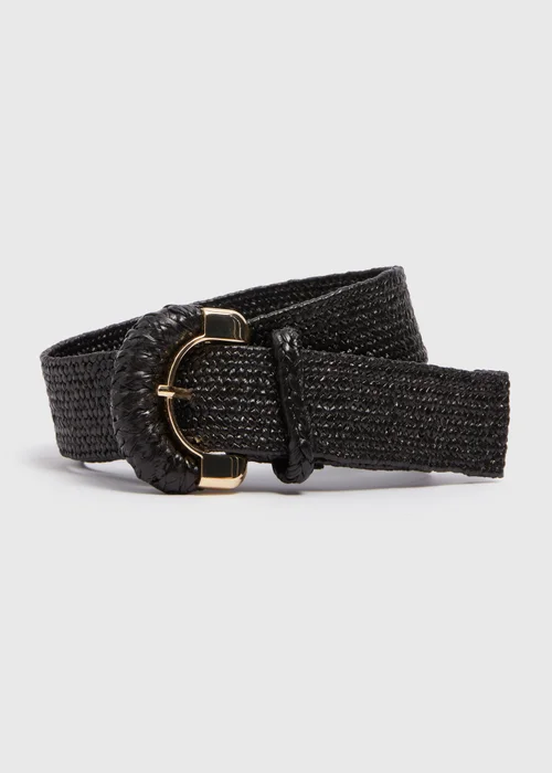 Black Straw Detail Belt - S Image 1