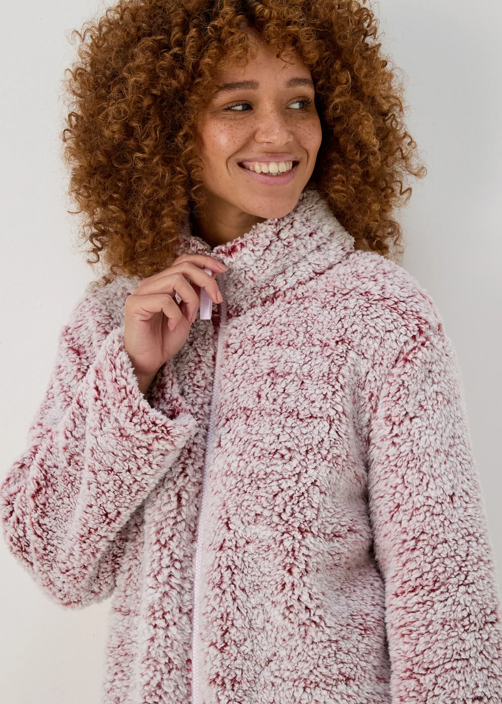 Pink Zip Up Dressing Gown - Small Image 3