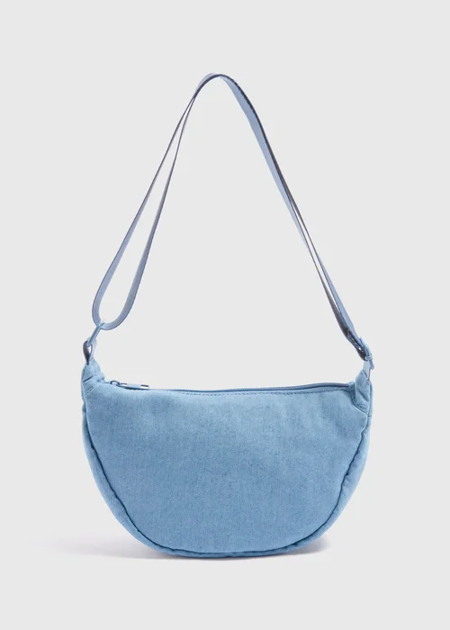 Denim Nylon Moon Bag - One Size Image 3