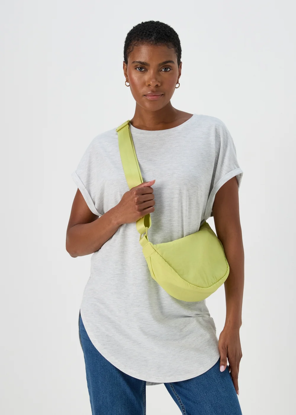 Lime Nylon Moon Bag - One Size Image 1