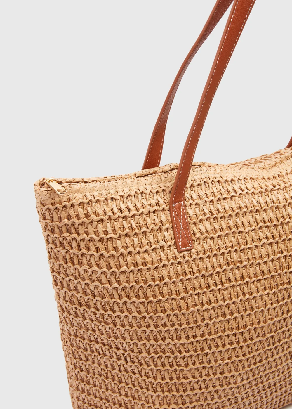 Natural Straw Shopper Bag - One Size Image 2