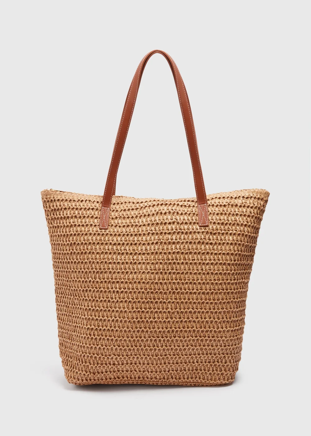 Natural Straw Shopper Bag - One Size Image 1