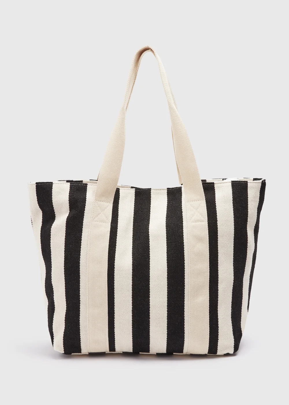 White & Black Nautical Beach Bag - One Size Image 3
