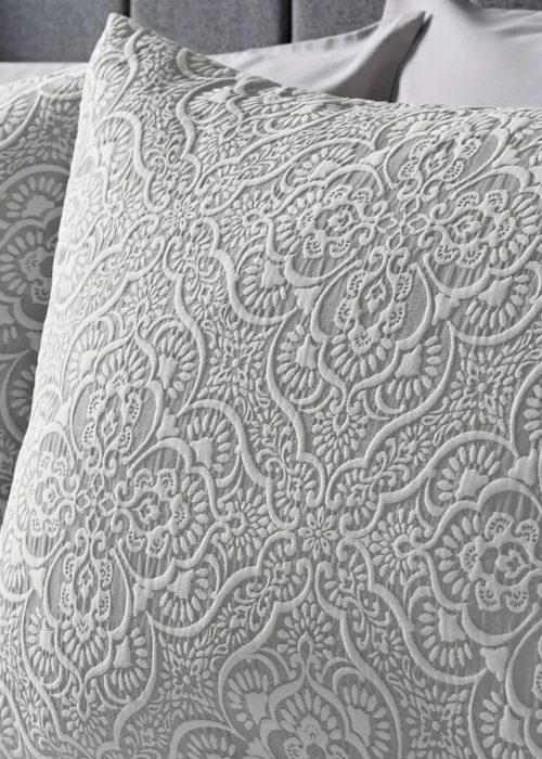 Grey Matelassé Duvet Set - Double Image 2