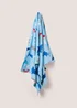 Blue Shark Print Cotton Beach Towel (140cm x 70cm) Image 1