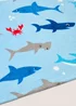 Blue Shark Print Cotton Beach Towel (140cm x 70cm) Image 2