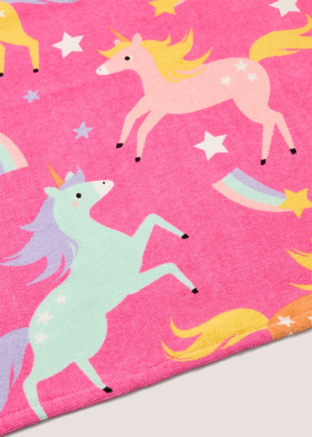 Pink Unicorn Print Beach Towel (140cm x 70cm) Image 2