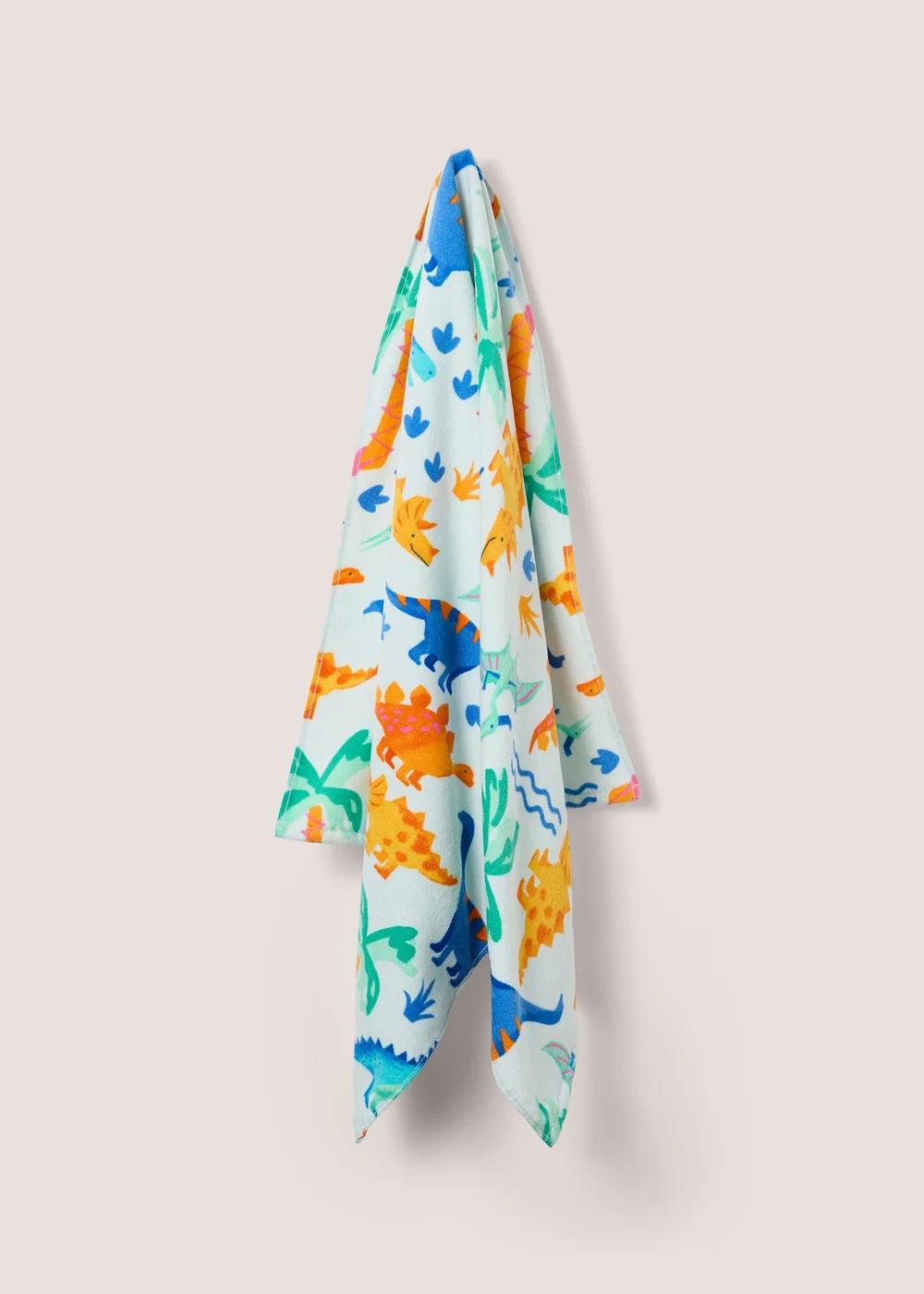 Multicoloured Dinosaur Print Beach Towel (140cm x 70cm) Image 1
