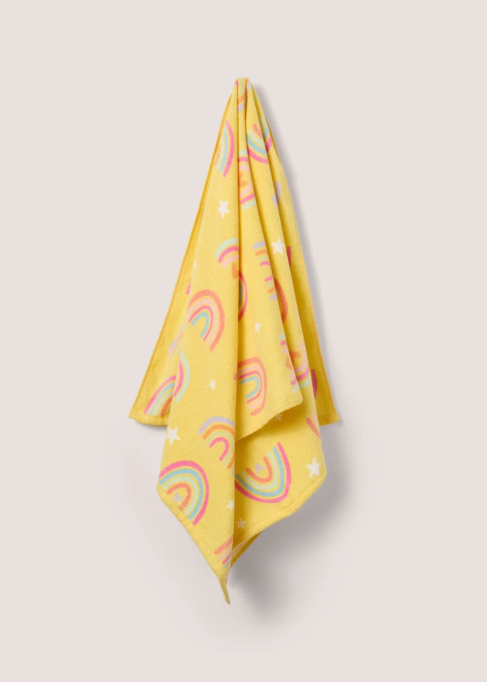 Yellow Rainbow Print Beach Towel (140cm x 70cm) Image 1
