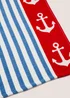 Blue Nautical Stripe Beach Towel (140cm x 70cm) Image 2