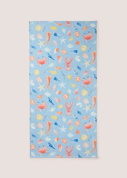 Sea Life Print Beach Towel (70cm x140cm) Image 1
