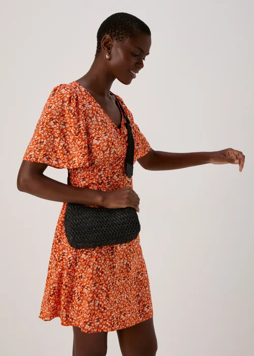 Black Mono Straw Camera Bag - One Size Image 2