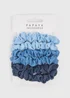 6 Pack Blue Denim Scrunchy - One Size Image 1