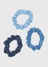 6 Pack Blue Denim Scrunchy - One Size Image 2