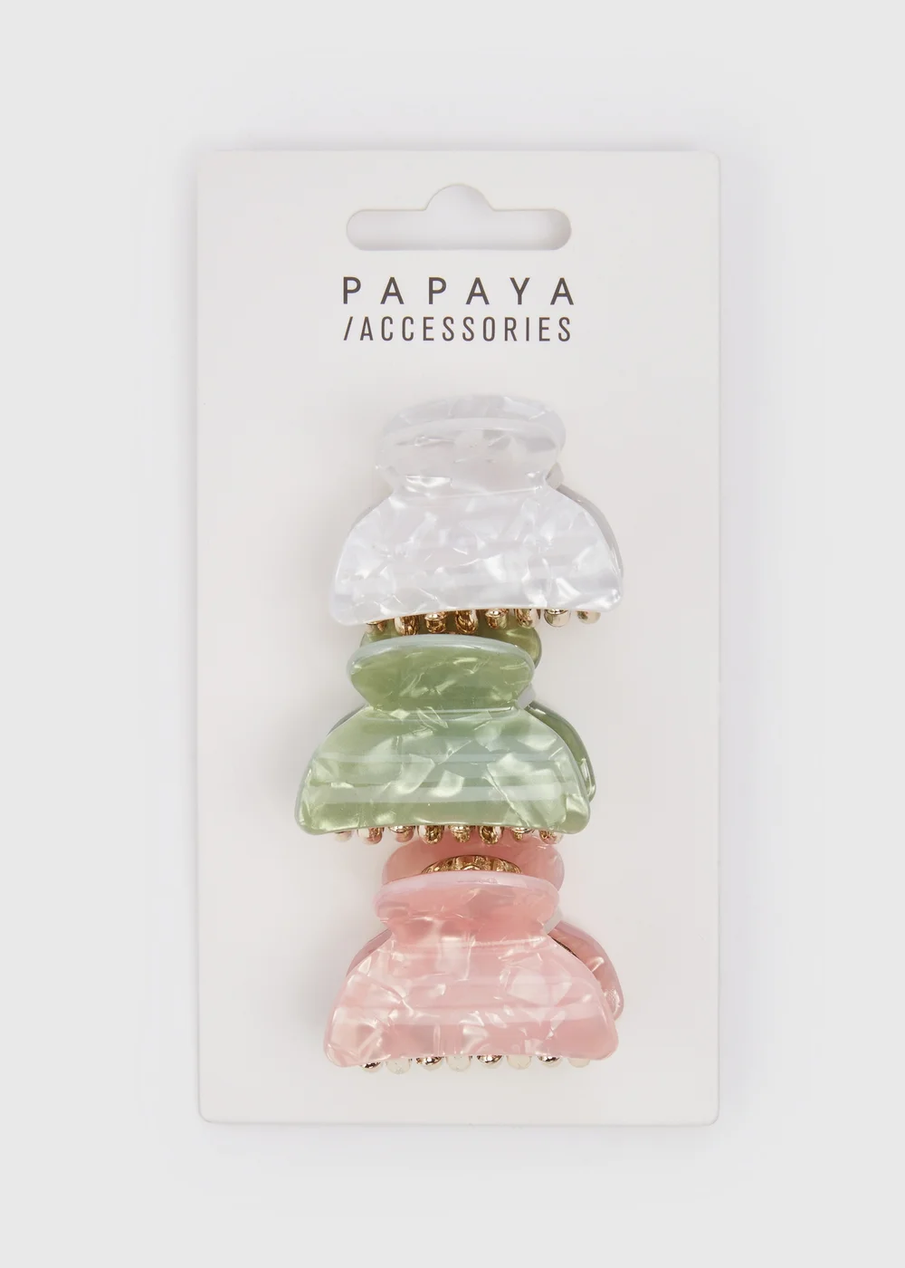 3 Pack Multicolour Resin Mini Clamps - One Size Image 1