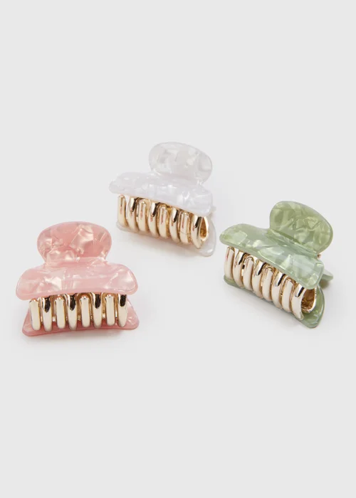 3 Pack Multicolour Resin Mini Clamps - One Size Image 2