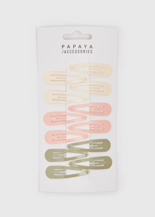 12 Pack Multicolour Hair Clips - One Size Image 1