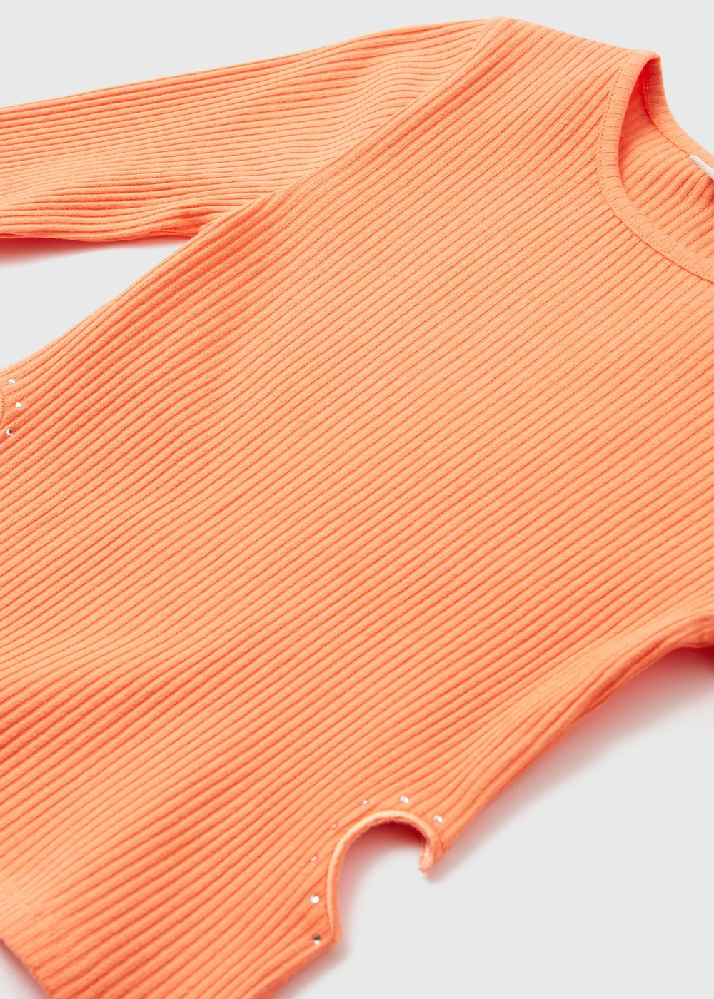 Girls Orange Ribbed Top (7-15yrs) - Age 7 Years Image 2