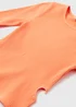 Girls Orange Ribbed Top (7-15yrs) - Age 7 Years Image 2
