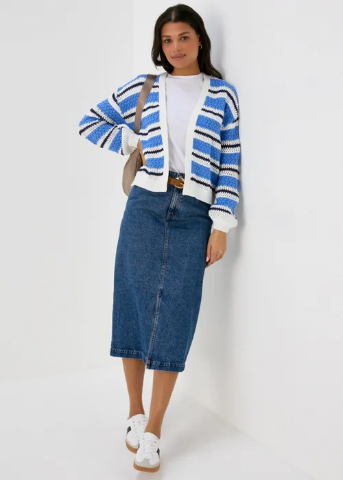 Ivory Stripe Pointelle Stitch Cardigan - XS Image 4