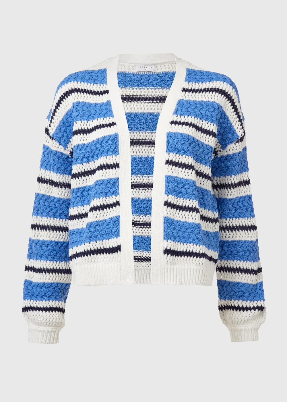 Ivory Stripe Pointelle Stitch Cardigan - XS Image 5