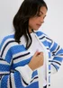 Ivory Stripe Pointelle Stitch Cardigan - XS Image 3