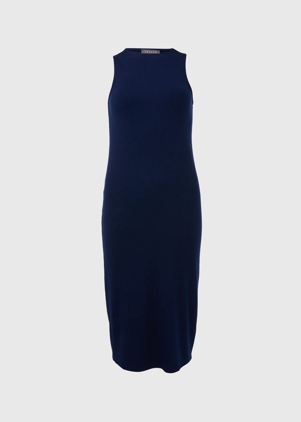 Navy Racer Ribbed Midi Dress - 8 Image 5