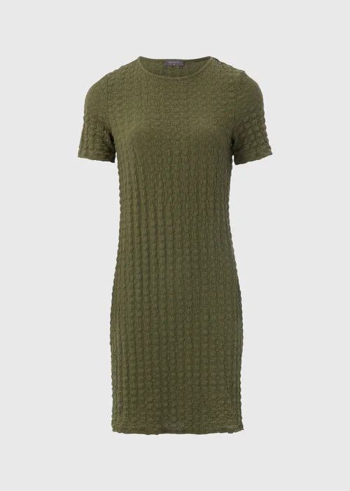 Khaki Hyper Texture Mini Dress - 8 Image 5