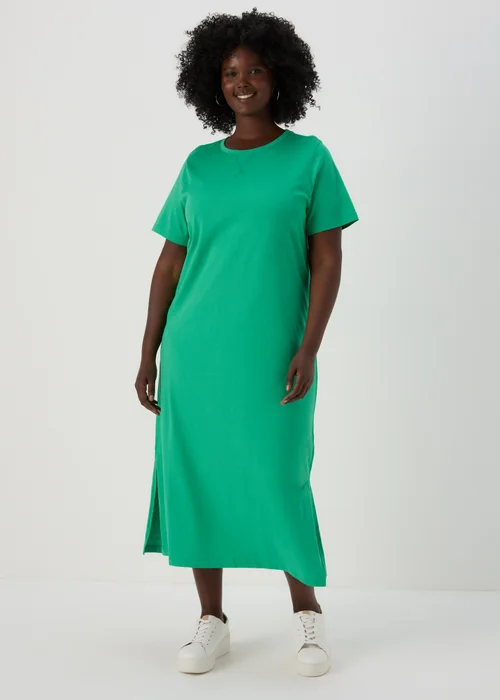 Green Midi T-Shirt Jersey Dress - 8 Image 1