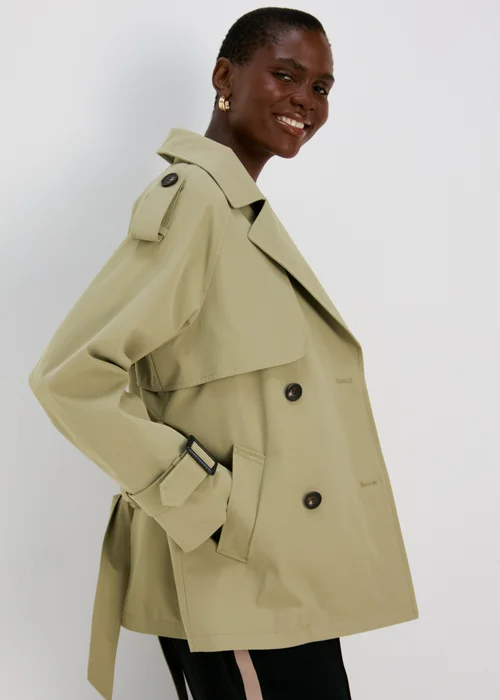 Et Vous Khaki Short Trench Coat - 8 Image 1