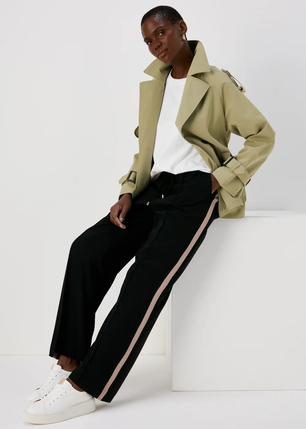 Et Vous Khaki Short Trench Coat - 8 Image 4