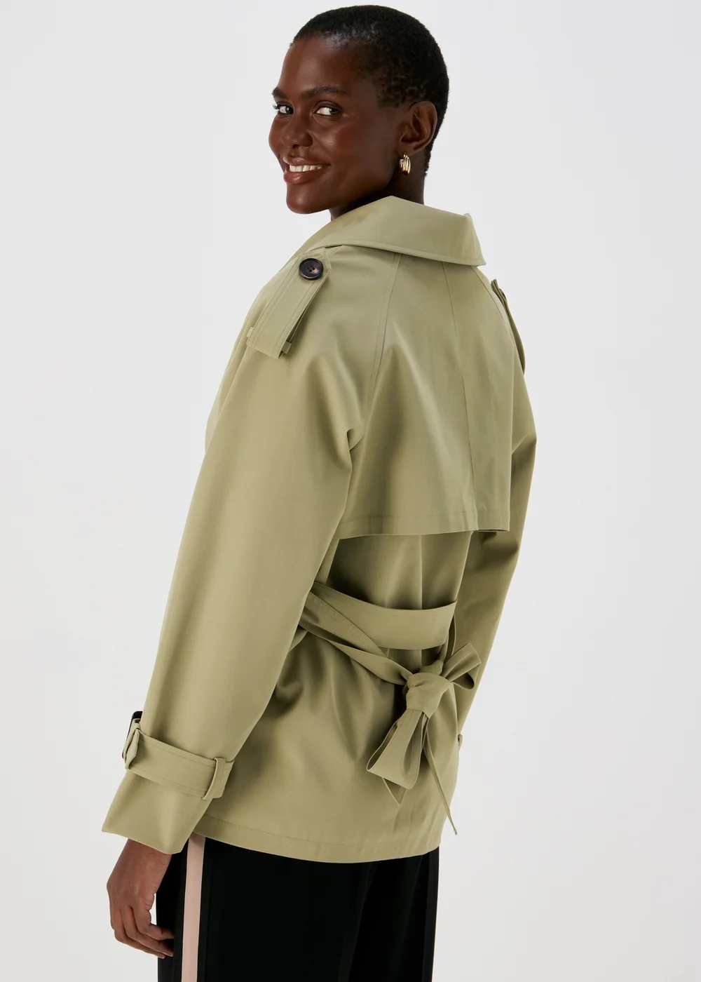 Et Vous Khaki Short Trench Coat - 8 Image 2