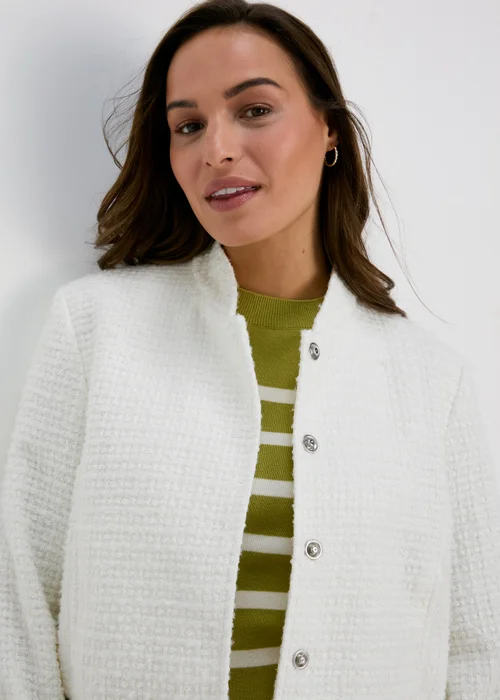 Et Vous Ivory Boucle Bomber Jacket - 8 Image 3