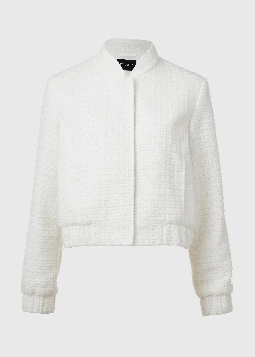 Et Vous Ivory Boucle Bomber Jacket - 8 Image 5