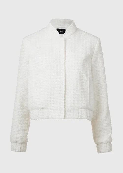 Et Vous Ivory Boucle Bomber Jacket - 8 Image 5