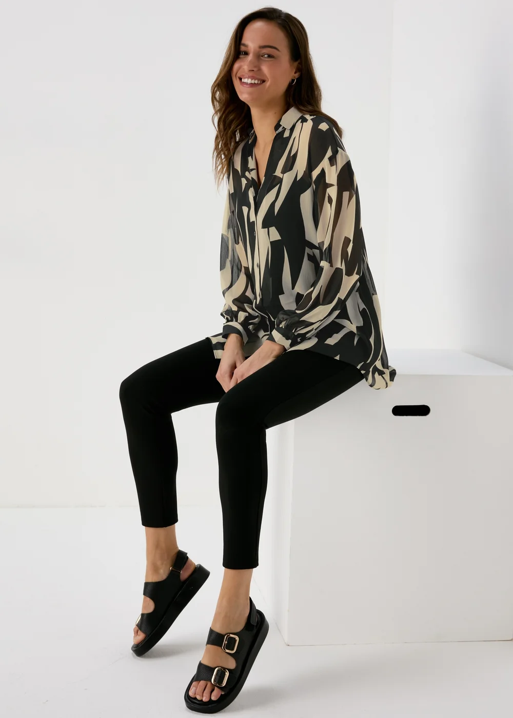 Et Vous Black & White Print Blouse - 8 Image 4