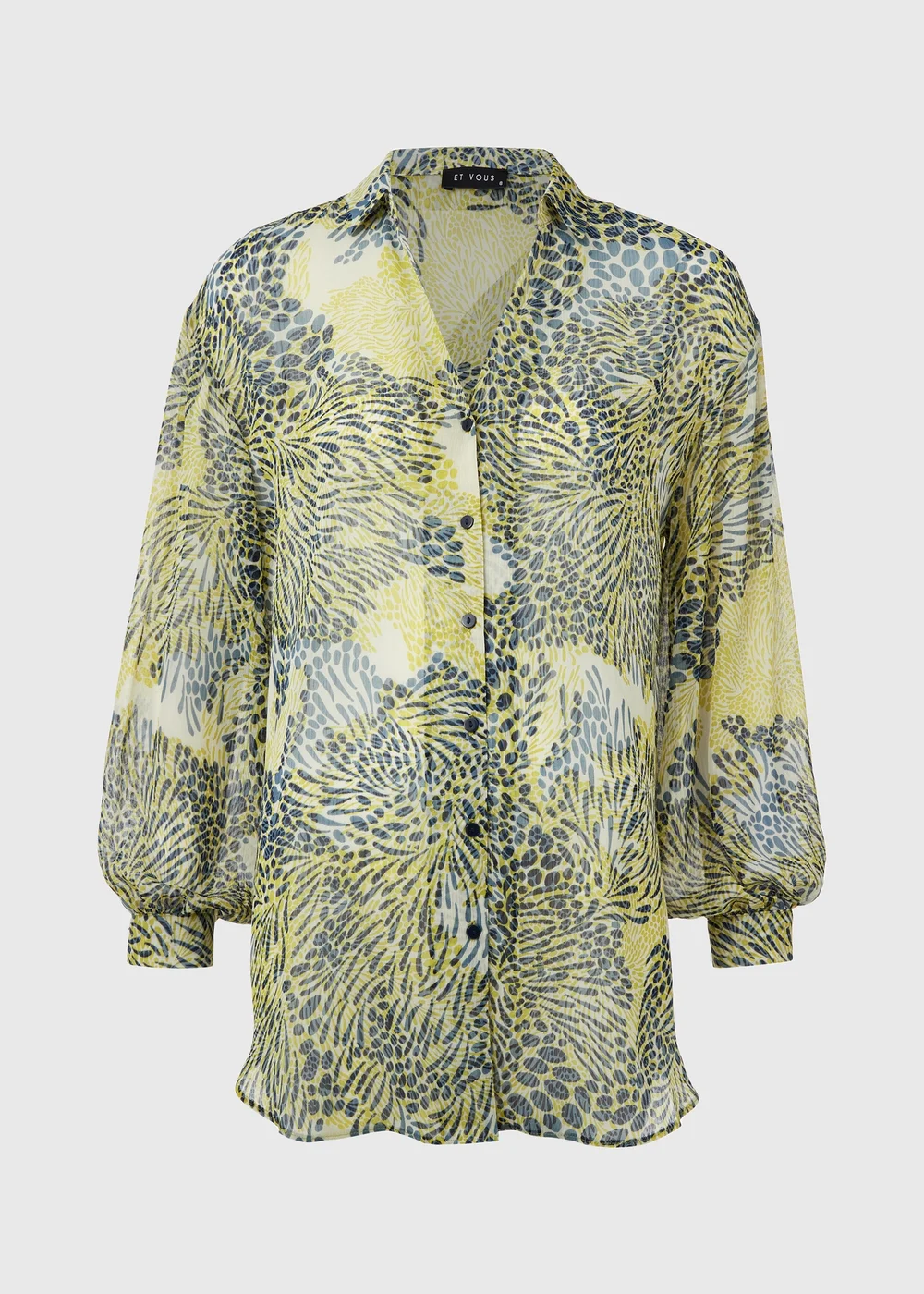 Et Vous Black & Lime Print Yoryu Blouse - Size 8 Image 5