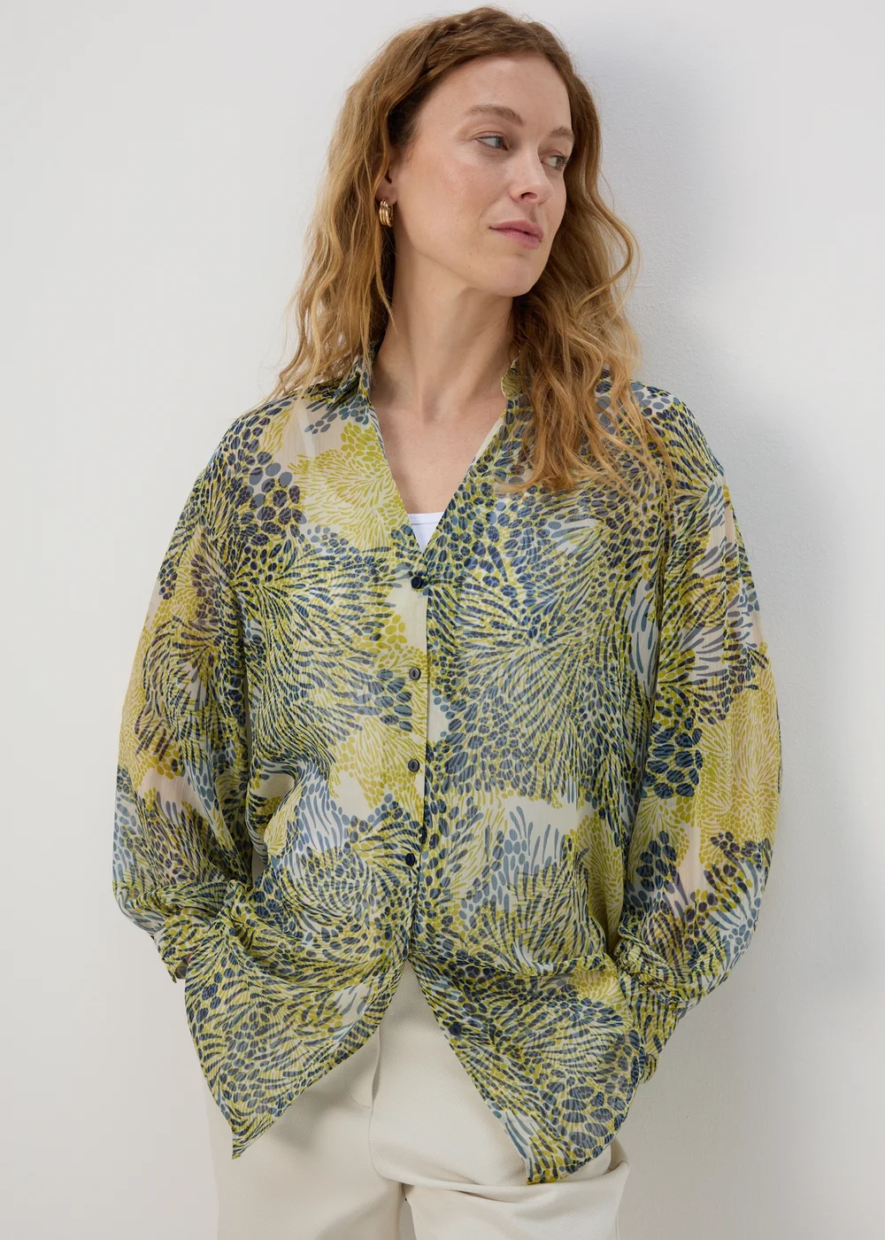 Et Vous Black & Lime Print Yoryu Blouse - Size 8 Image 1