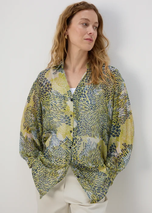 Et Vous Black & Lime Print Yoryu Blouse - Size 8 Image 1