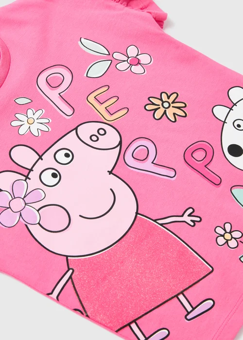Peppa Pig Girls Pink Frill Fashion T-Shirt (9mths-5yrs) - 2-3 Yrs Image 2
