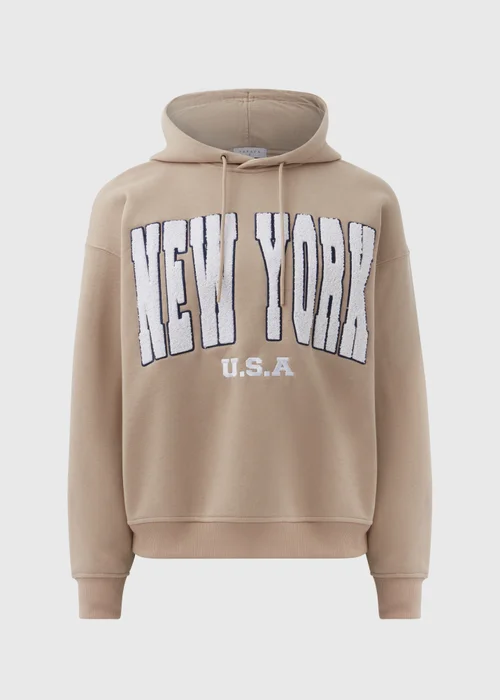 Beige New York Print Co Ord Hoodie - Small Image 5