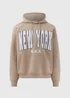 Beige New York Print Co Ord Hoodie - Small Image 5