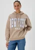 Beige New York Print Co Ord Hoodie - Small Image 1