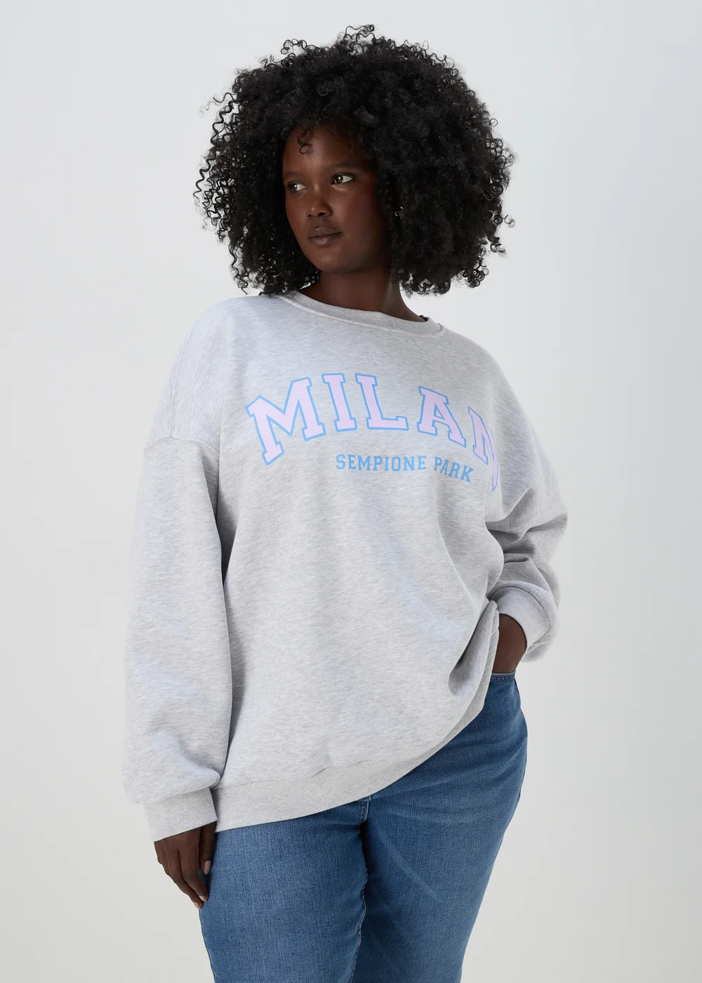 Grey Marl Milan Sweatshirt - S Image 3