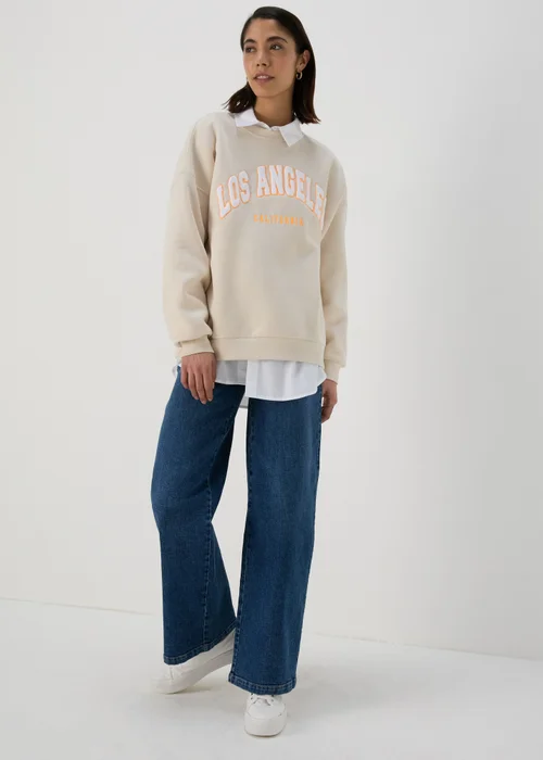 Cream Los Angeles Sweatshirt - Small Image 1