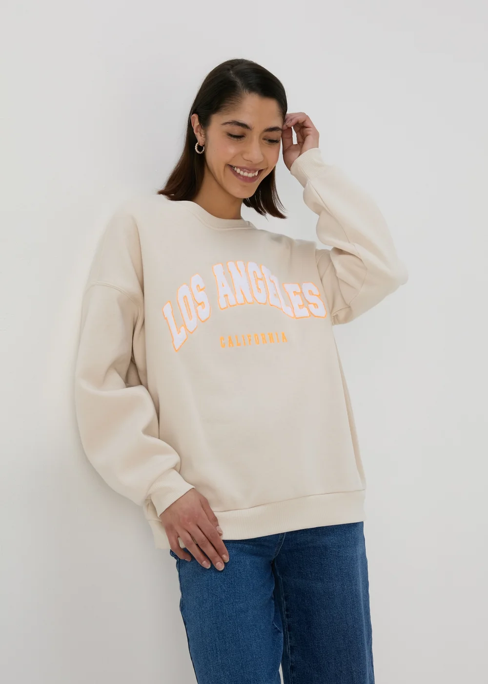 Cream Los Angeles Sweatshirt - Small Image 4