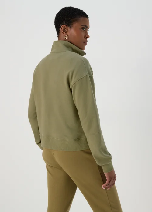 Khaki Half Zip Top - S Image 2